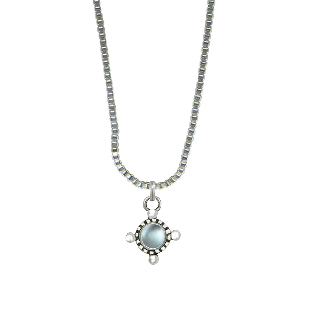 Sterling Silver Little Blue Topaz Pendant Necklace